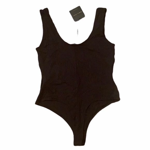 NWT JLUXLABEL Black JLUXBASIX Solid Tank Bodysuit - Picture 2 of 9